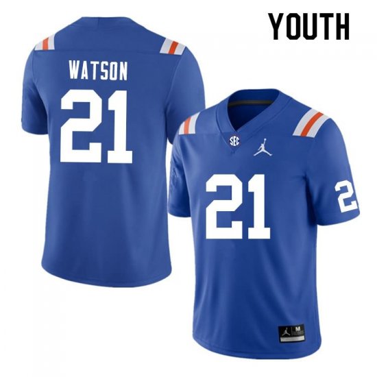 Youth Florida Gators #21 Desmond Watson NCAA Nike Blue Throwback Authentic Stitched College Football Jersey IDF0862LE